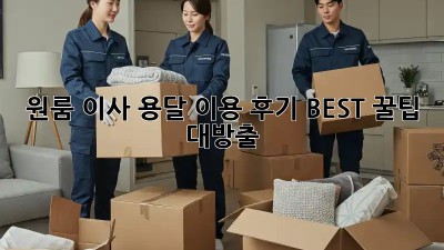 원룸 이사, 용달 이용 후기 BEST! 꿀팁 대방출