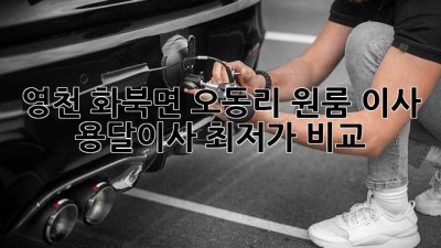 영천 화북면 오동리 원룸 이사, 용달이사 최저가 비교!