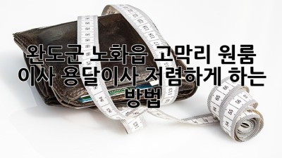 완도군 노화읍 고막리 원룸 이사, 용달이사 저렴하게 하는 방법!